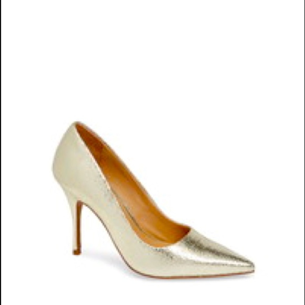Linea Paolo Payton Platino Crackle Gold Pump